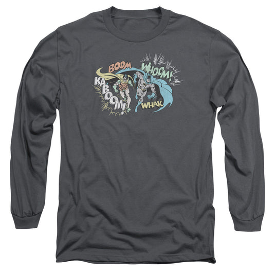 DC Comics Action Duo Mens Long Sleeve Shirt Charcoal