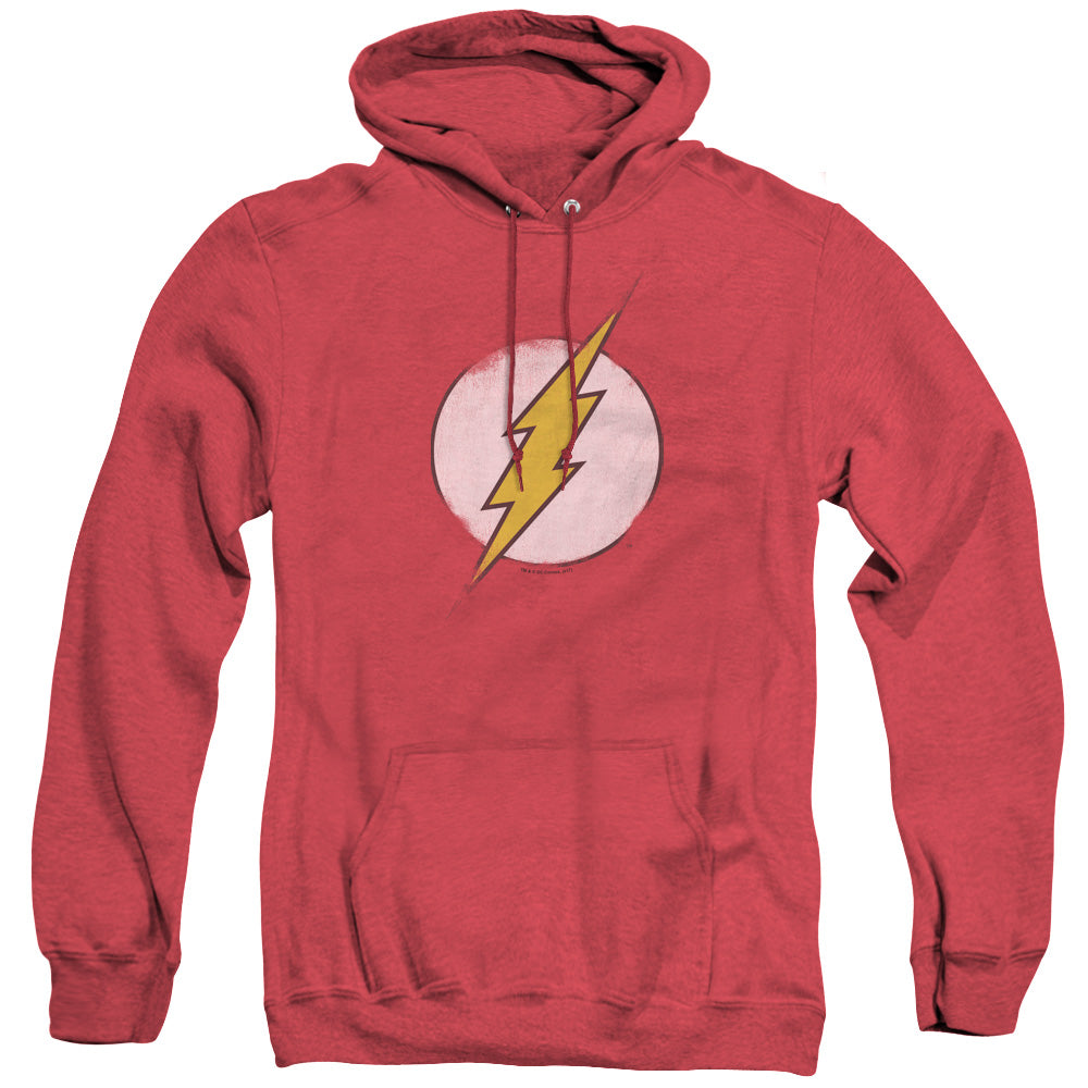 Dc Flash Rough Flash Logo Heather Mens Hoodie Red