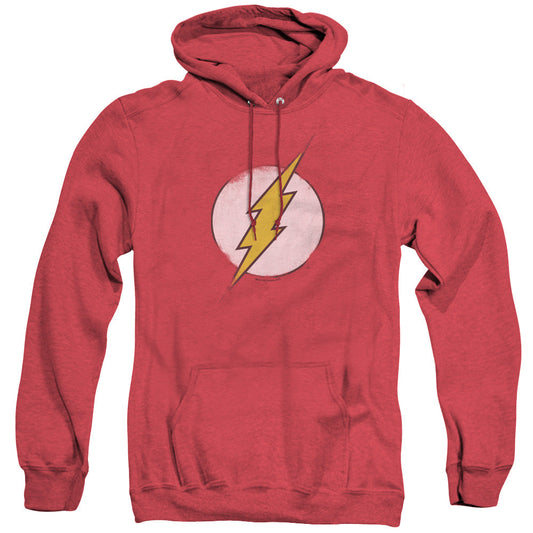 Dc Flash Rough Flash Logo Heather Mens Hoodie Red