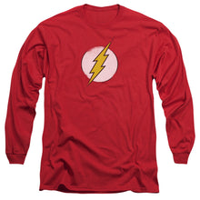 Load image into Gallery viewer, Dc Flash Rough Flash Logo Mens Long Sleeve Shirt Red Officially Licensed
