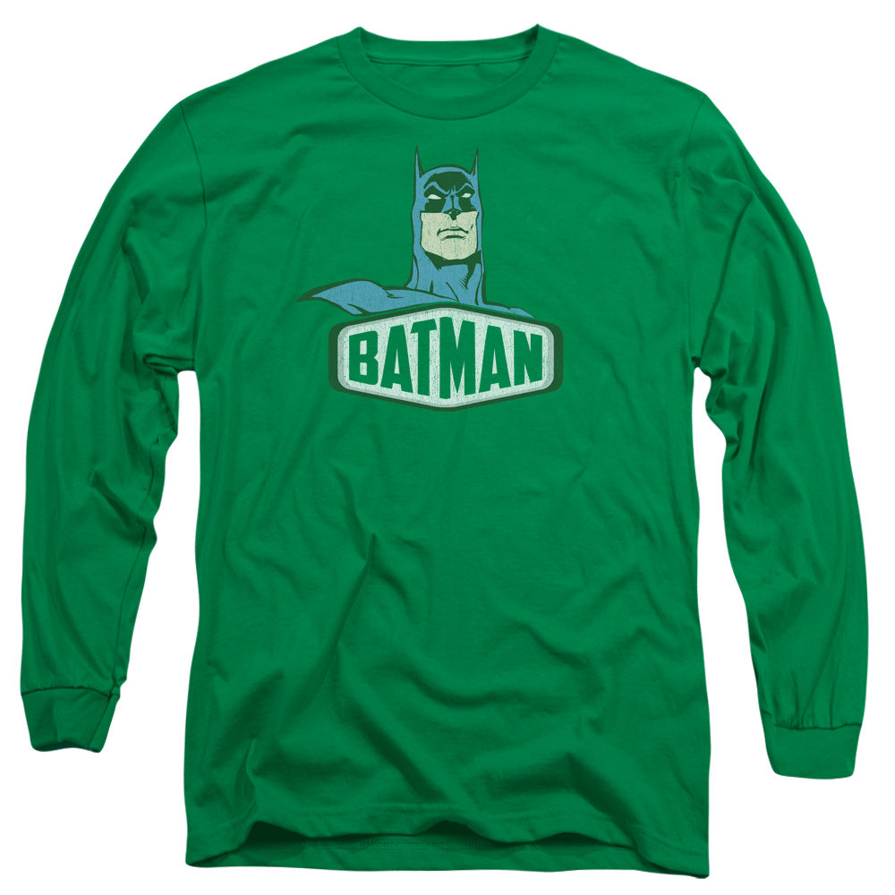 Dco Batman Sign Mens Long Sleeve Shirt Kelly Green Officially Licensed