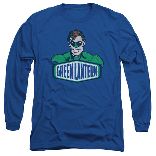 DC Comics Green Lantern Sign Mens Long Sleeve Shirt Royal Blue