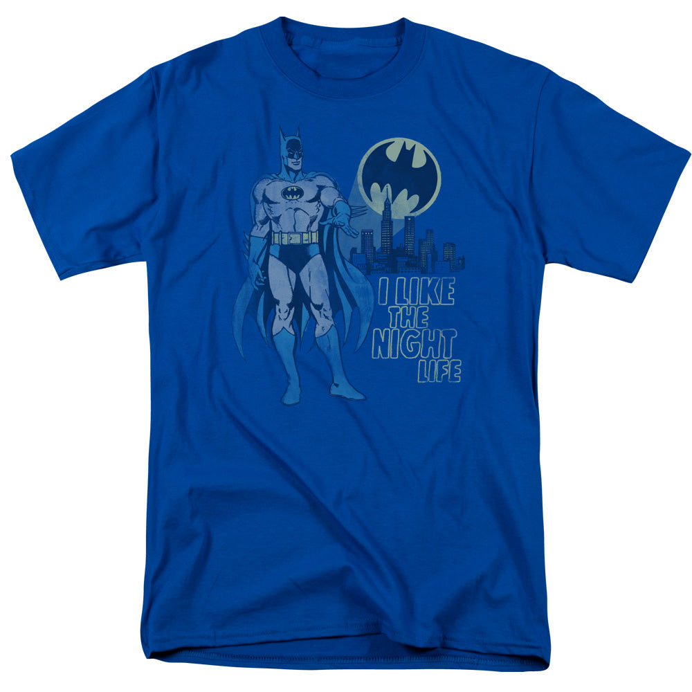 DC Comics Night Life Mens T Shirt Royal Blue