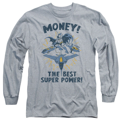 DC Comics Money Mens Long Sleeve Shirt Athletic Heather