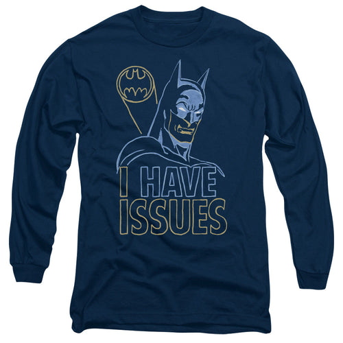DC Comics Issues Mens Long Sleeve Shirt Navy Blue