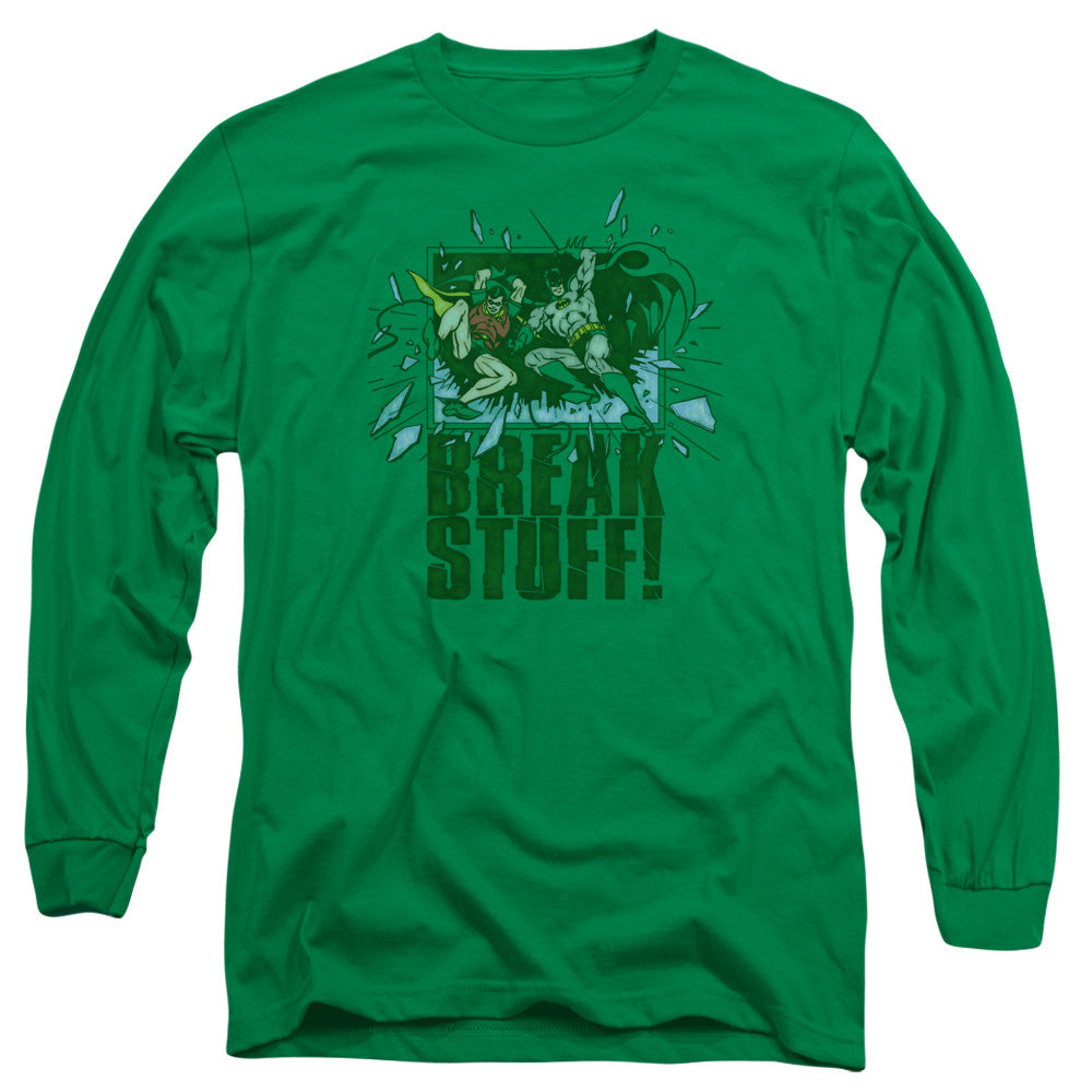 DC Comics Break Stuff Mens Long Sleeve Shirt Kelly Green