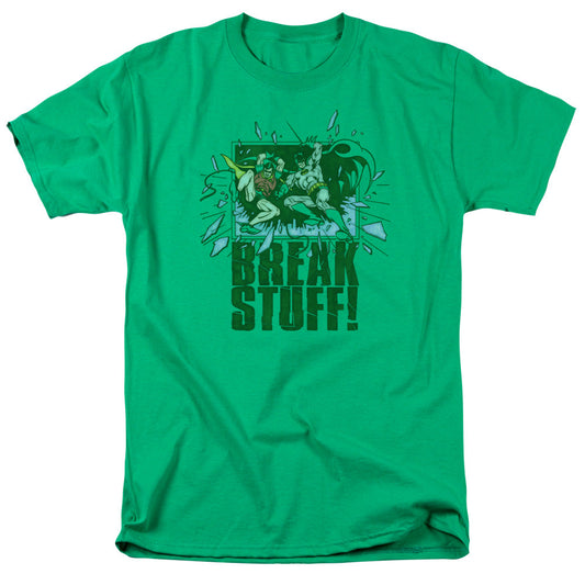 DC Comics Break Stuff Mens T Shirt Kelly Green