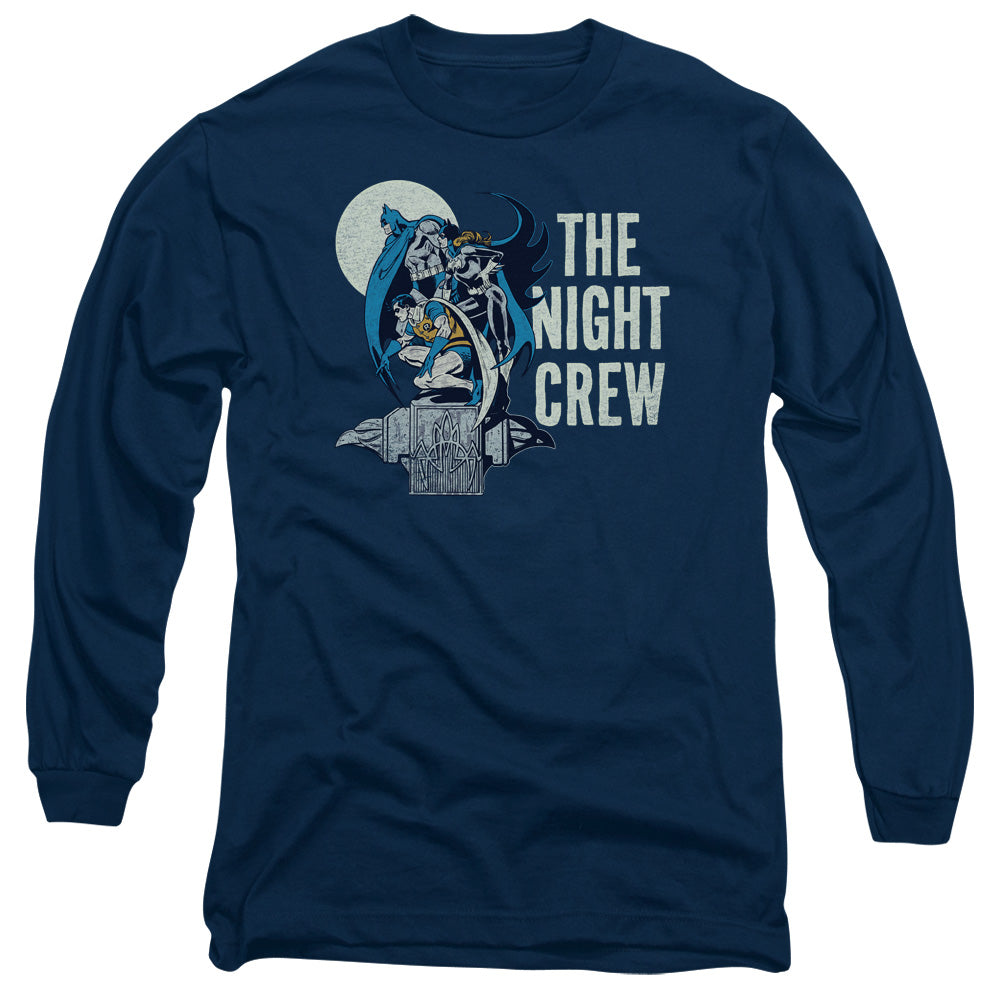 DC Comics Night Crew Mens Long Sleeve Shirt Navy Blue