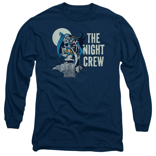 DC Comics Night Crew Mens Long Sleeve Shirt Navy Blue