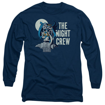 Dc Night Crew Mens Long Sleeve Shirt Navy Officially Licensed