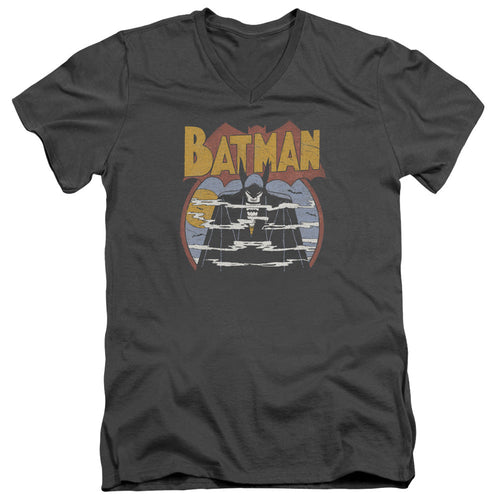 DC Comics Foggy Mens Slim Fit V Neck T Shirt Charcoal