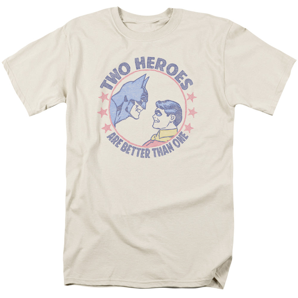 Dc Two Heroes Mens T Shirt Cream