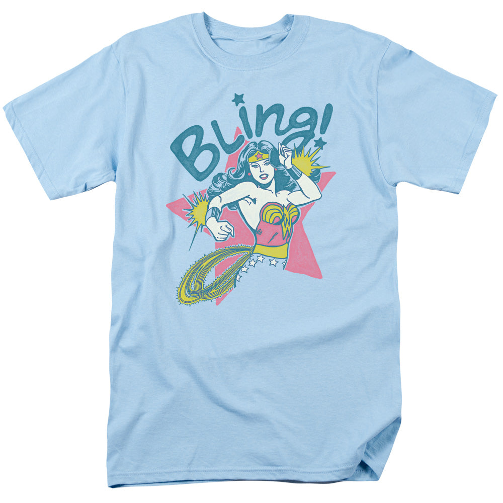 DC Comics Bling Mens T Shirt Light Blue