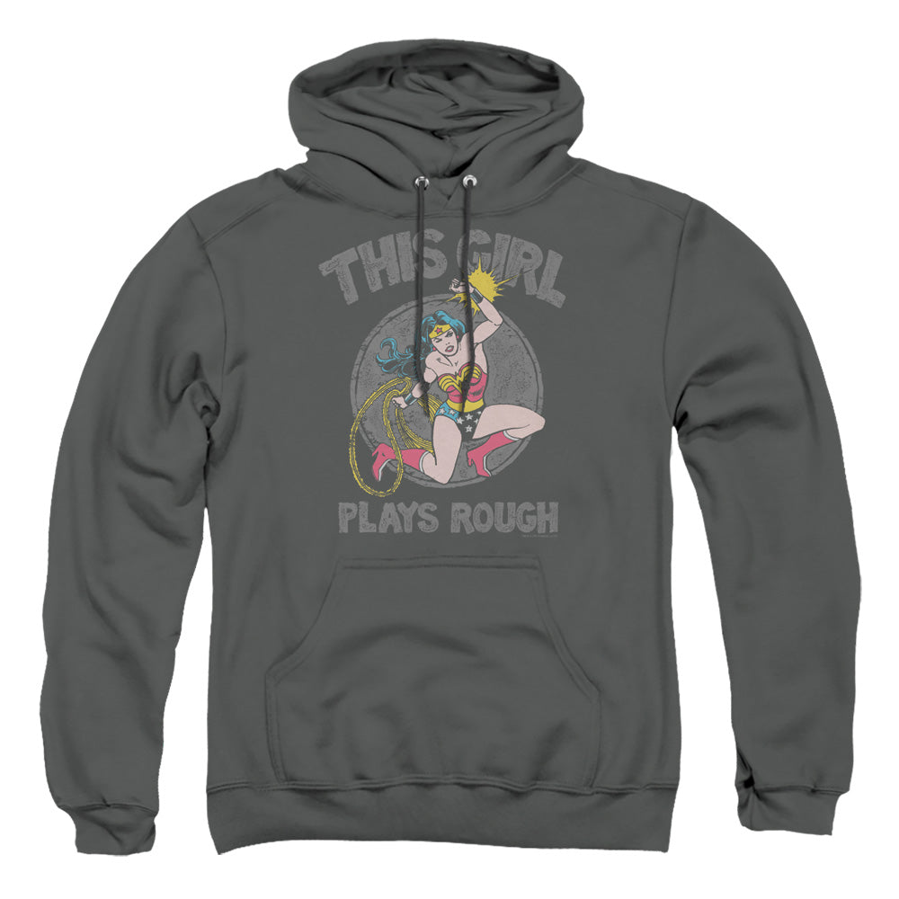 Dc Plays Rough Mens Hoodie Charcoal