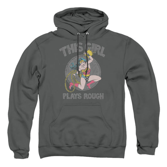 Dc Plays Rough Mens Hoodie Charcoal