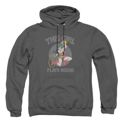 Dc Plays Rough Mens Hoodie Charcoal