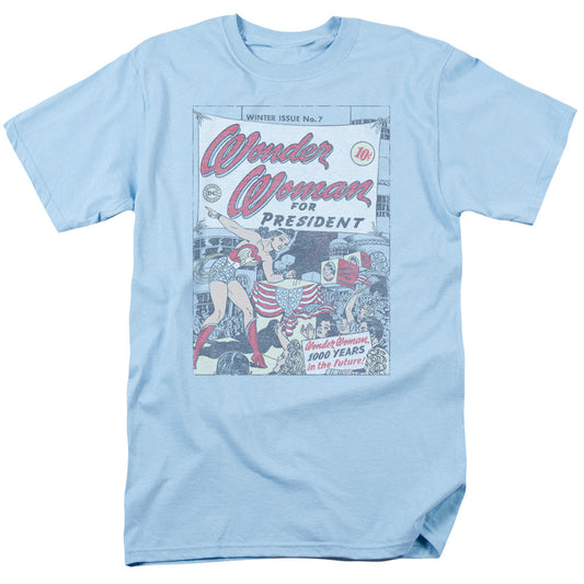 DC Comics Ww for President Mens T Shirt Light Blue