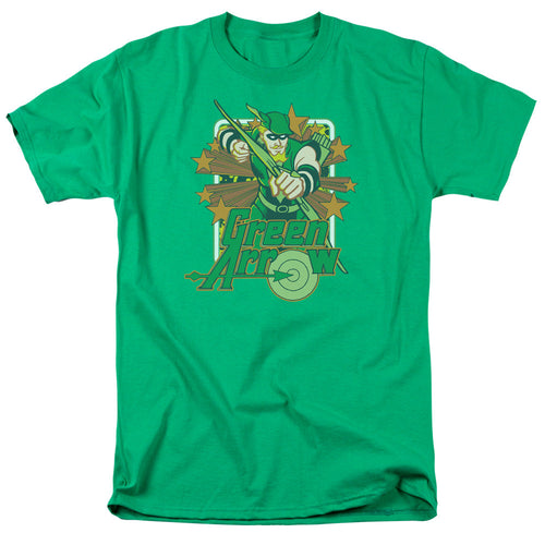 DC Comics Green Arrow Stars Mens T Shirt Kelly Green