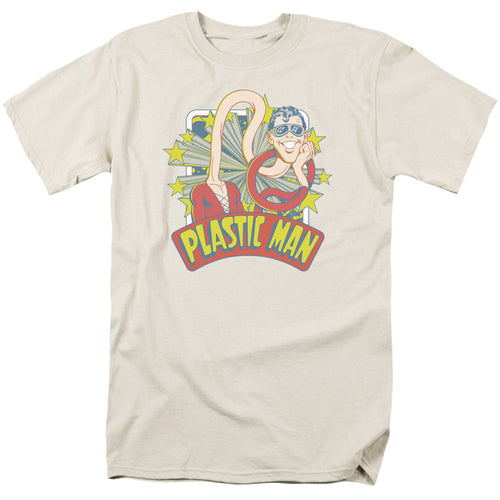 Dc Plastic Man Stars Mens T Shirt Cream