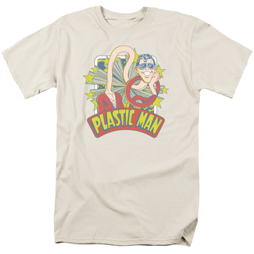 Dc Plastic Man Stars Mens T Shirt Cream