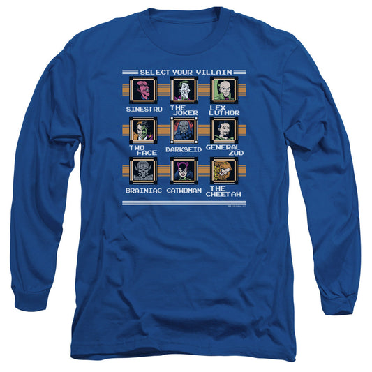 DC Comics Stage Select Mens Long Sleeve Shirt Royal Blue