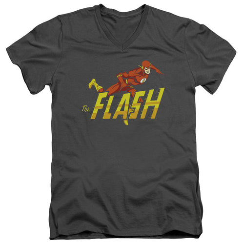 DC Comics Flash 8 Bit Flash Mens Slim Fit V Neck T Shirt Black