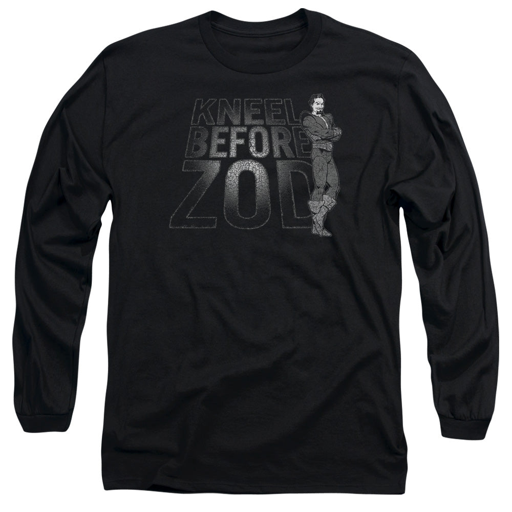 Dc Kneel Zod Mens Long Sleeve Shirt Black Officially Licensed