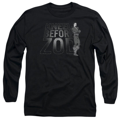 Dc Kneel Zod Mens Long Sleeve Shirt Black Officially Licensed