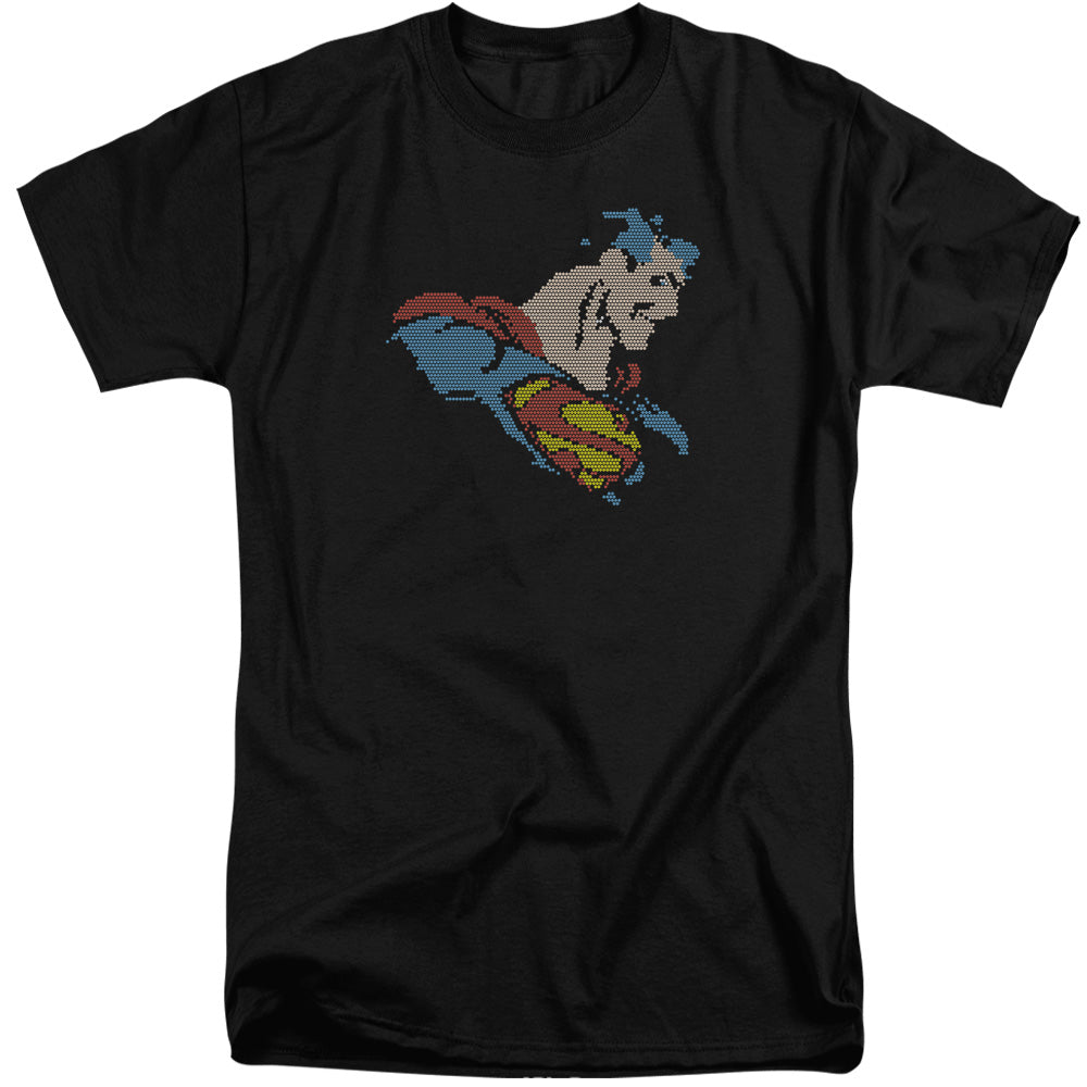 DC Comics Lite Brite Superman Mens Tall T Shirt Adult Tall Black