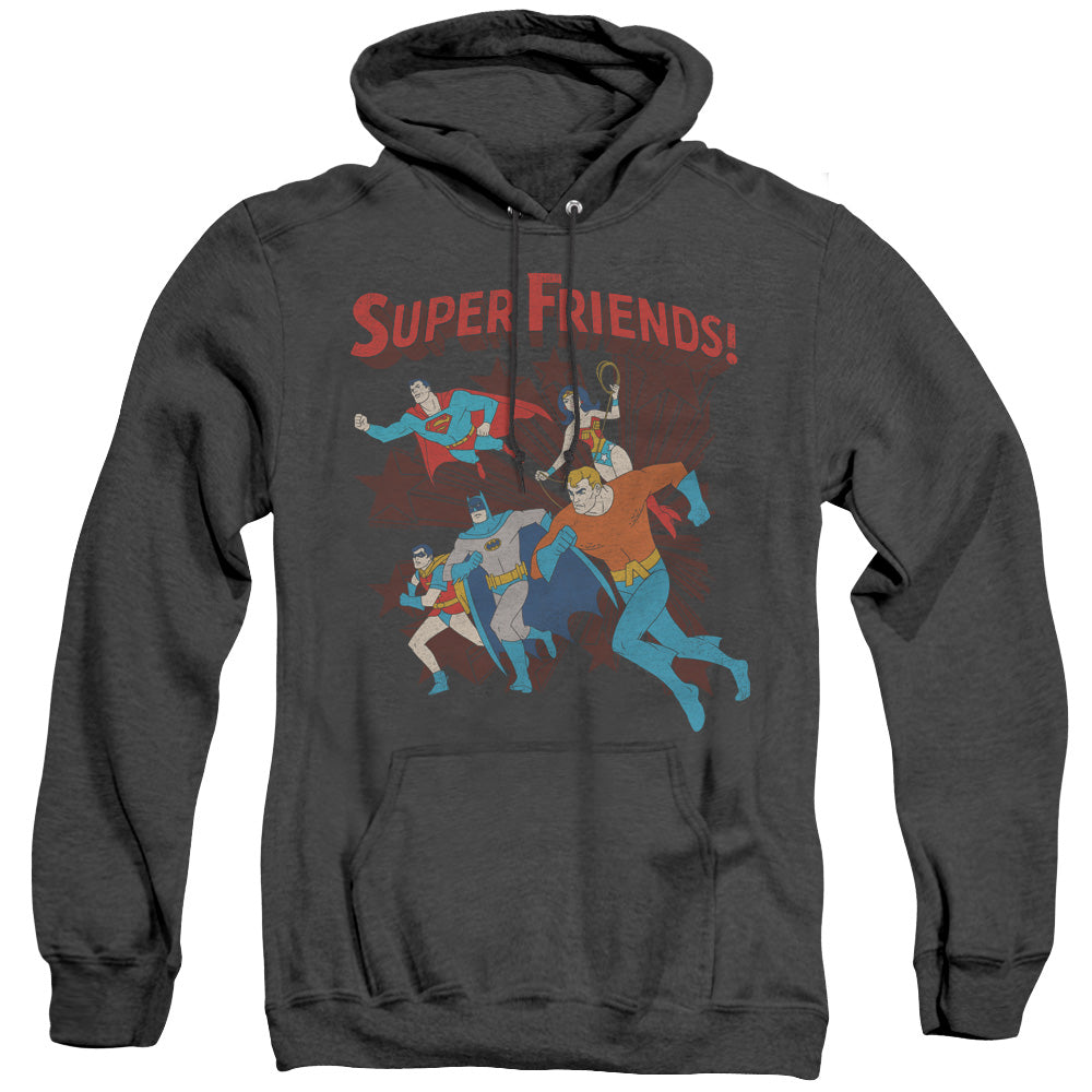 DC Comics Super Running Heather Mens Hoodie Black