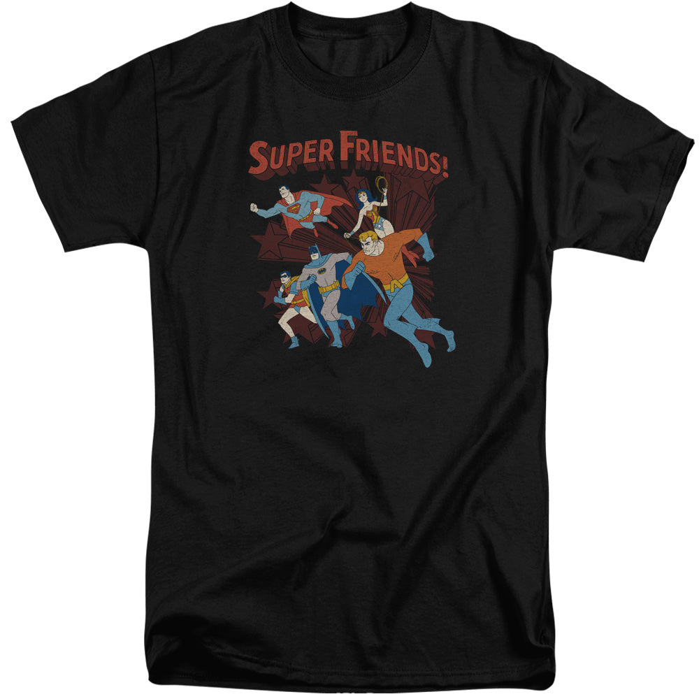 DC Comics Super Running Mens Tall T Shirt Adult Tall Black
