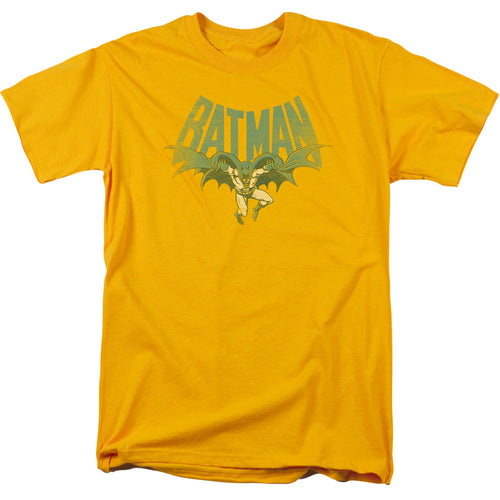 DC Comics Flying Bat Mens T Shirt Gold
