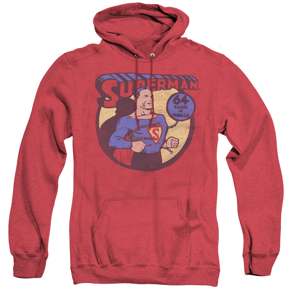 Dc Superman 64 Heather Mens Hoodie Red