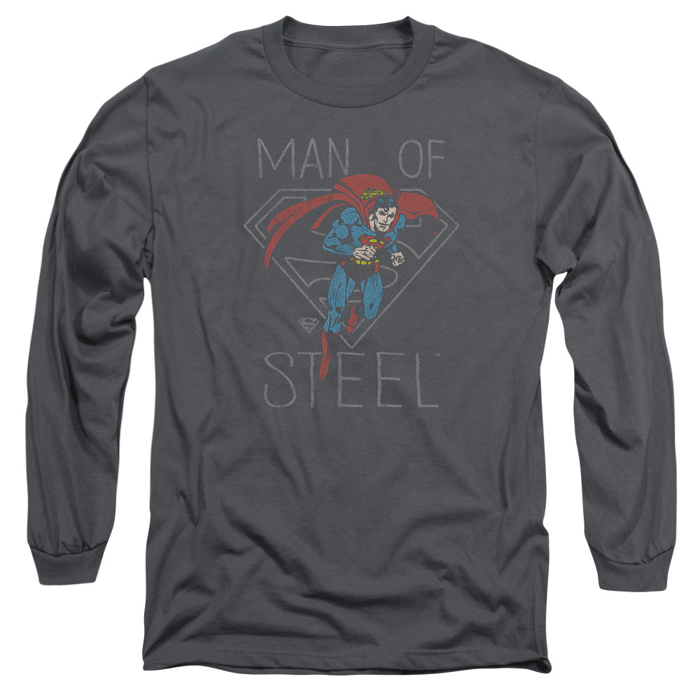 DC Comics Hardened Heart Mens Long Sleeve Shirt Charcoal