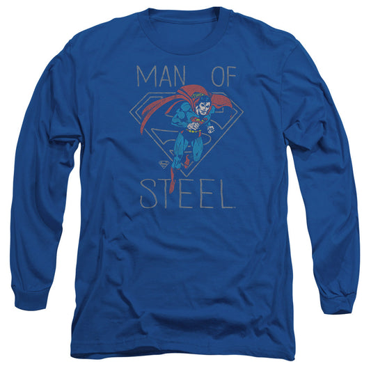 DC Comics Hardened Heart Mens Long Sleeve Shirt Royal Blue