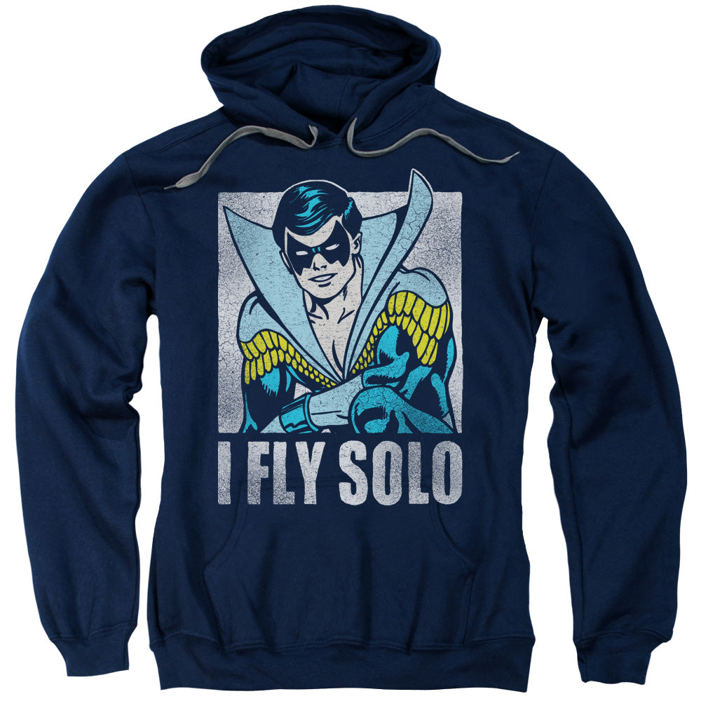 DC Comics Fly Solo Mens Hoodie Navy Blue