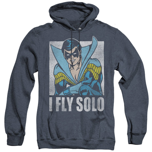 DC Comics Fly Solo Heather Mens Hoodie Navy Blue