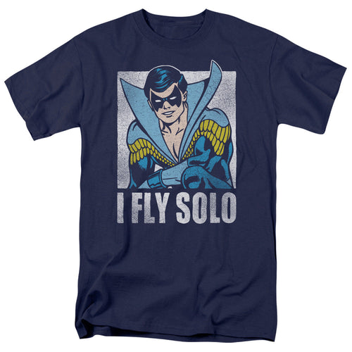 DC Comics Fly Solo Mens T Shirt Navy Blue