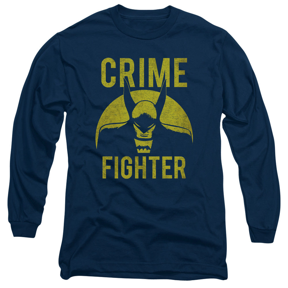 Dc Fight Crime Mens Long Sleeve Shirt Navy Officially Licensed