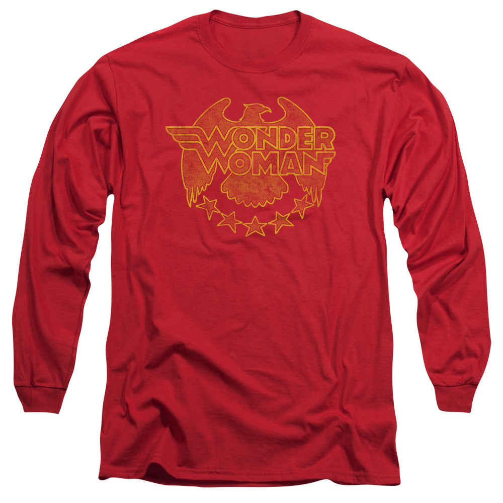 Dc Wonder Eagle Mens Long Sleeve Shirt Red Officially Licensed