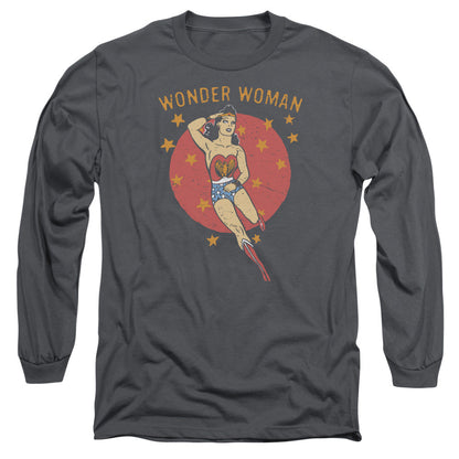 Dc Wonder Circle Mens Long Sleeve Shirt Charcoal Officially Licensed