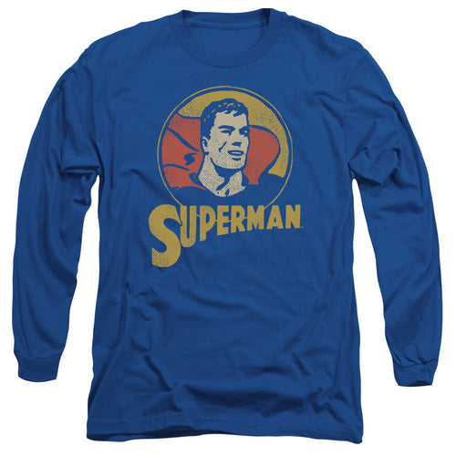 DC Comics Super Circle Mens Long Sleeve Shirt Royal Blue