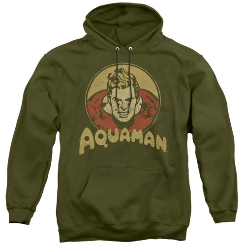 DC Comics Aqua Circle Mens Hoodie Military Green