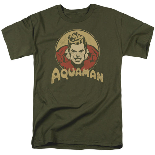 DC Comics Aqua Circle Mens T Shirt Military Green