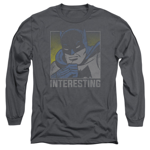 DC Comics Interesting Mens Long Sleeve Shirt Charcoal
