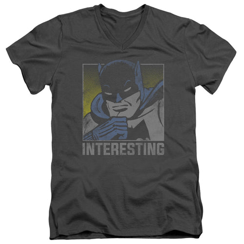 DC Comics Interesting Mens Slim Fit V Neck T Shirt Charcoal