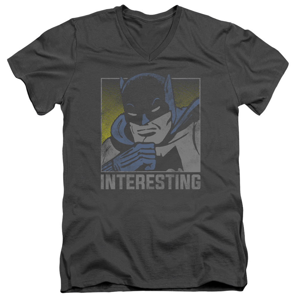 DC Comics Interesting Mens Slim Fit V Neck T Shirt Charcoal