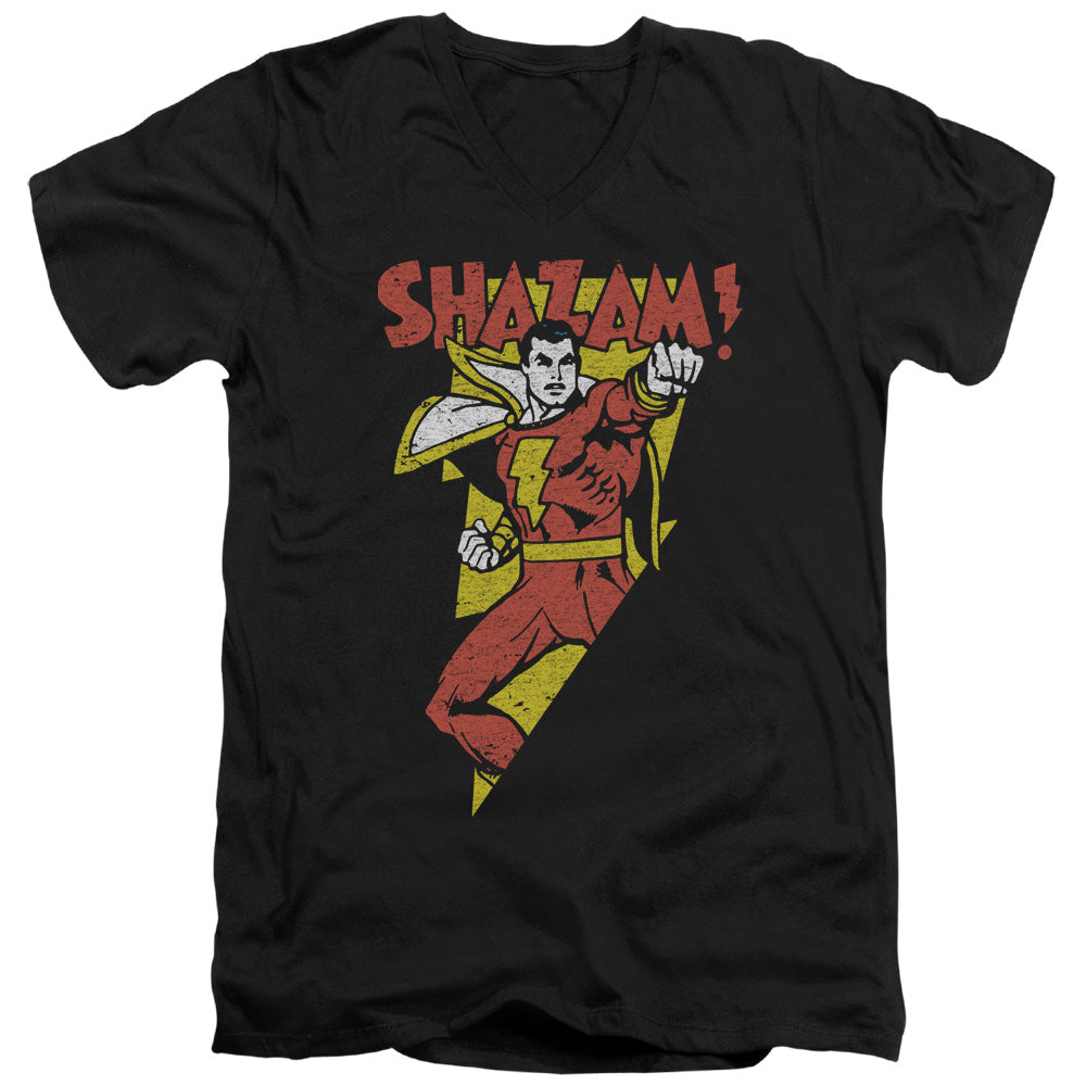 DC Comics in Bolt Mens Slim Fit V Neck T Shirt Black