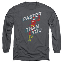Load image into Gallery viewer, Dc Flash Faster Than You Mens Long Sleeve Shirt Charcoal Officially Licensed
