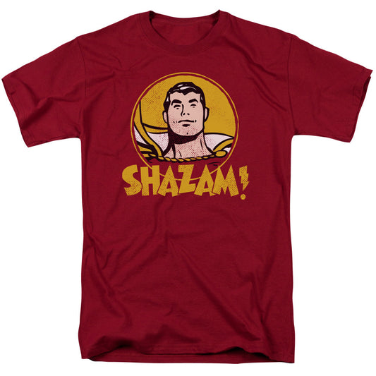 DC Comics Shazam Circle Mens T Shirt Cardinal